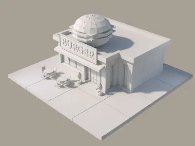 Low poly City Set house Low-poly 3D model