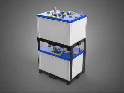 STACKED RACK BRACKET HOLDER CASE MOUNT ACCU BATTERY ACCUMULATOR 3D model