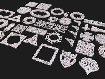 Celtic ornament pack 3D model
