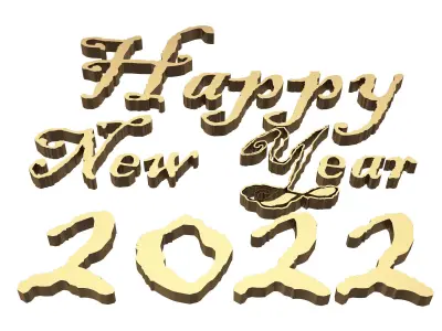 Happy New Year 2022 02 Low-poly 3D model