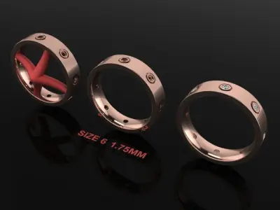 Infinity Diamond Box Band Ring Engagement Fashion Size6 3D print model