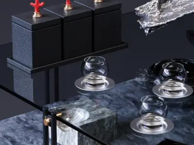 Cattelan Italia Coffee Tables Set 01 Low-poly 3D model