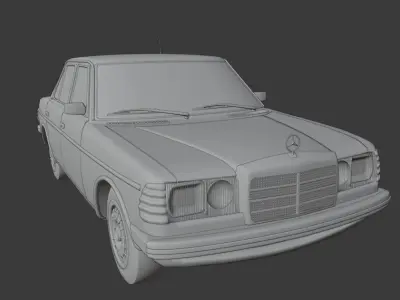 Mercedes Benz W123 Car Low-poly 3D model