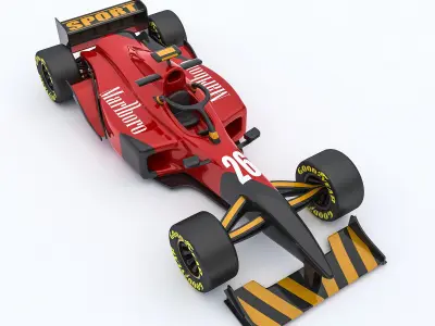 Formula 1 car Low-poly 3D model