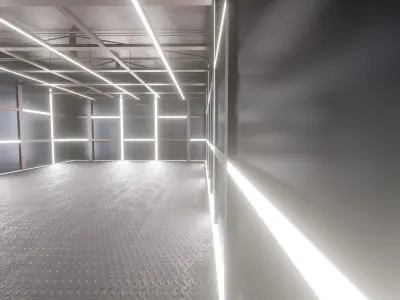 Car studio interior Low-poly 3D model