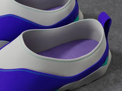 Sneakers ROA Violet White Low-poly 3D model