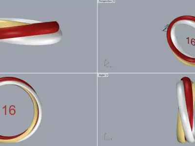 Trinity Ring Small Model 3D print model