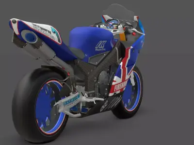 Firehawk GP Competition Racing Motorcycle 3D Model Low-poly 3D model
