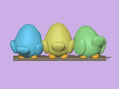 Cute birds to decorate your garden 3D print model