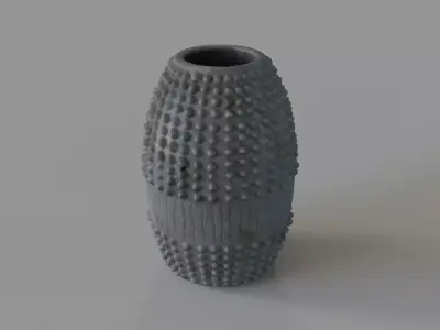 Short Scoria Vase Gray 3D model