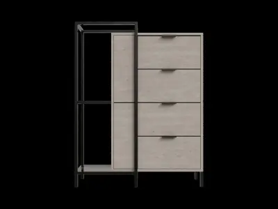 Modern Hybrid Shelf And Accent Chest Low-poly 3D model