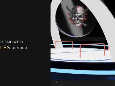 Hockey mini arena Blender animation template 3D model