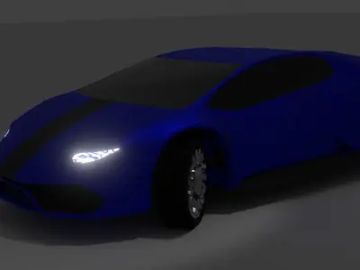 blue car low poly Low-poly 3D model