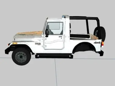 Mahindra Thar 2015 CRDe With HQ Interior Low-poly 3D model