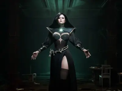 Game Ready 3D Character - Dark Sorcerer Low-poly 3D model