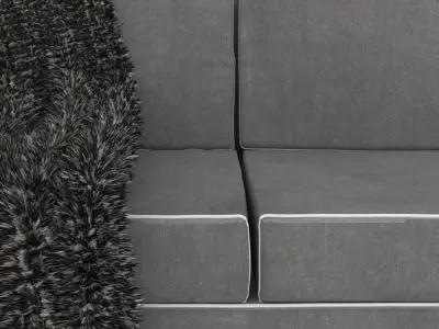 Sport Couch with Blanket 3D model