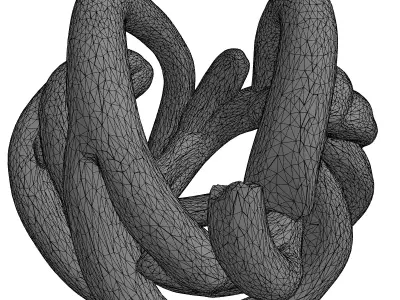 Abstract Copper Wire Coil Sculpture Low-poly 3D model