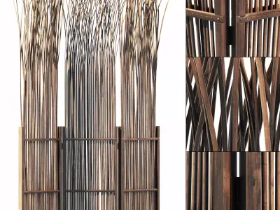 Screen thin branch wood decor n3 3D model