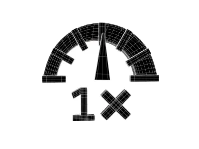 Speed 1 Symbol v1 001 Low-poly 3D model