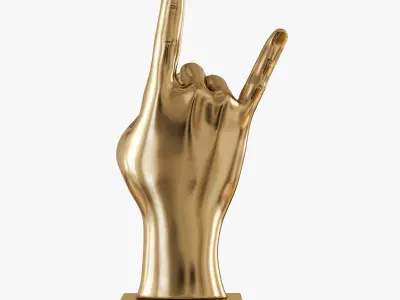 Figurine hand rock on table top 2 3D model