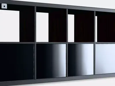 KALLAX Shelving unit with 4 inserts 3 Low-poly 3D model