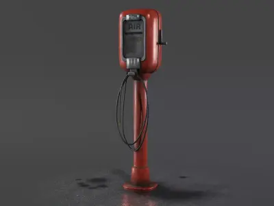 Vintage Air Pump - Gas Station Prop Low-poly 3D model