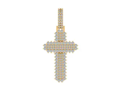  Luxury Diamond Cross Pendant 3D print model