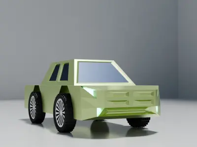 Low Poly Stylized Pickup Truck Game Ready 3D Model Low-poly 3D model