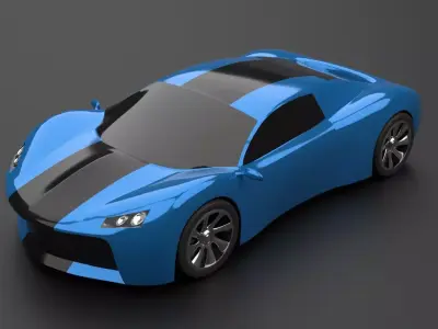 Racing car Low-poly 3D model from CGTrader