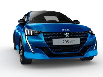 Peugeot 2020 e-208 Low-poly 3D model