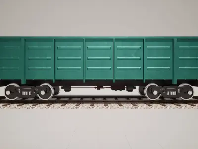 Animated game-ready Gondolacar Low-poly 3D model