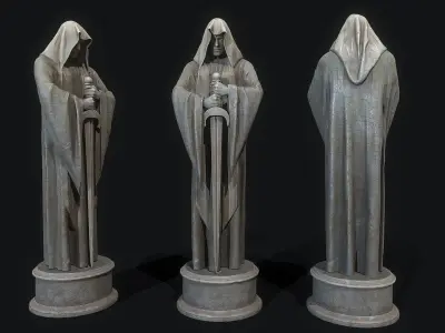 Guard Statue Low-poly 3D model