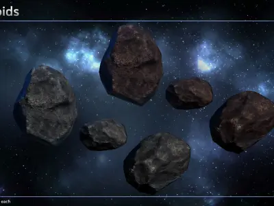 Spaceship Mining Operation Low-poly 3D model