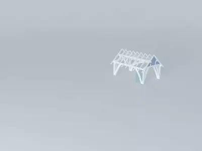 cruck, english tie joints, timber frame. Free 3D model