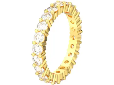 Classic round cut diamond eternity wedding band ring 3D print model