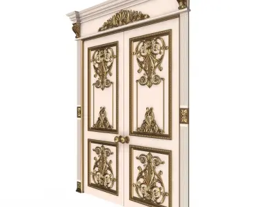 Carved Door Classic 0901 White Low-poly 3D model