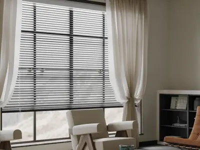 Retro style interior scene 3D model