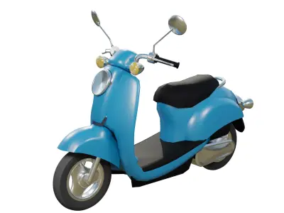 Low poly MOTORCYCLES VESPA RETRO SCOOTER Low-poly 3D model