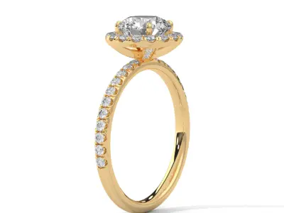 solitaire ring with detail images and 360 render videos 70 3D print model