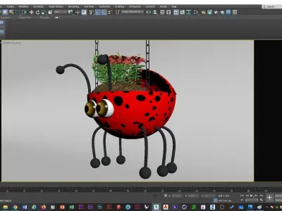 Beutiful Ladybird Hanging Basket - Flowerpot For Childrens 3D print model