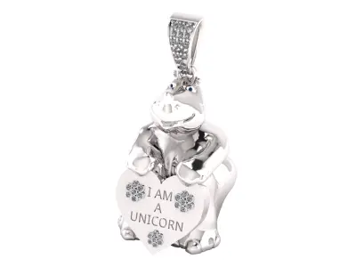 RHINO ANIMAL PENDANT 3D PRINTABLE MODEL  3D print model