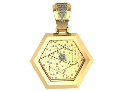 HEXAGON SHAPE LUXURY PENDANT 3D PRINTABLE MODEL 3D print model