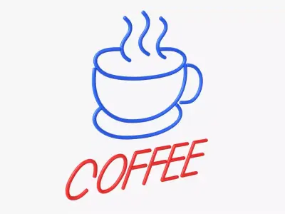 Neon led light sign 01 3D model