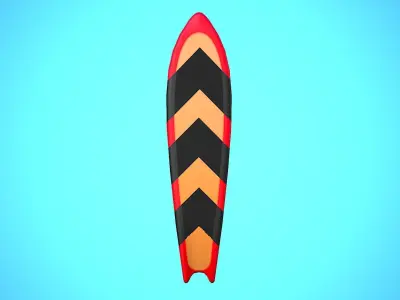 SURF BOARD 07 CARTOON STYLIZED Low-poly 3D model