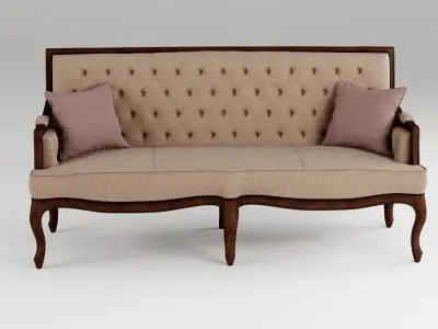 High Quality 3d model of classic sofa 18th Century French desig Low-poly 3D model