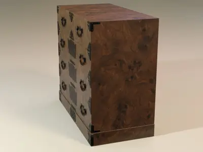 Japanese folk art chest of drawer 3D model