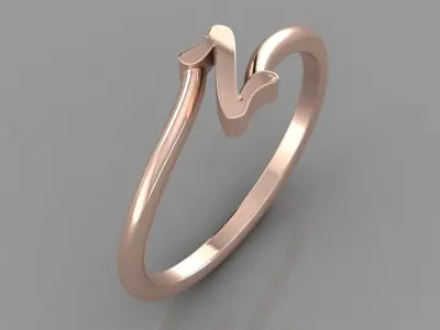  Alphabet Ring  Z 3D print model