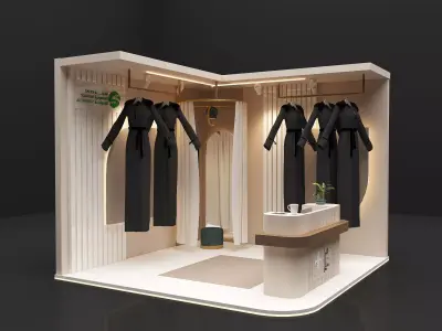 3 simple clothes  booth 3D model 3D model
