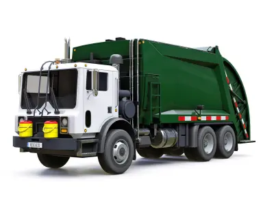 Garbage Truck Low-poly 3D model