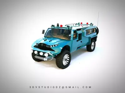 TERMINATOR concept truck Low-poly 3D model